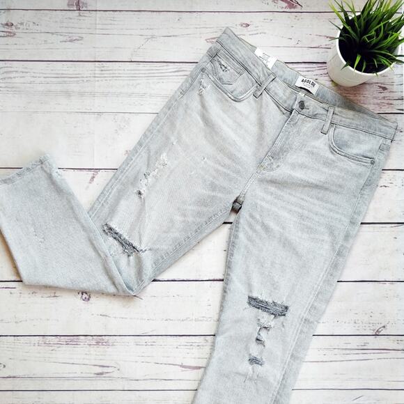 AGOLDE Sophie High Rise Skinny Crop Ankle Jeans Distressed Grey 31 NWT - Picture 1 of 8